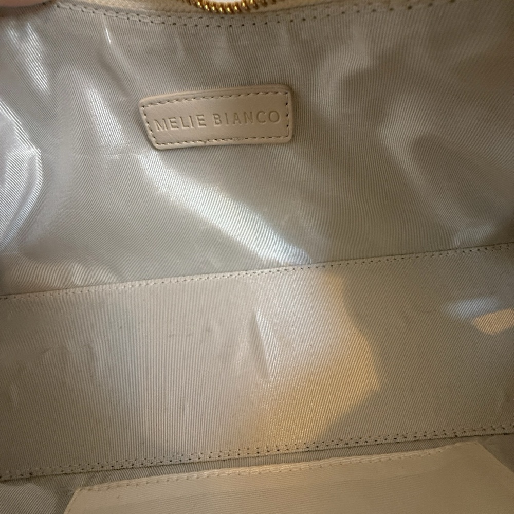 Melie Bianco Dakota Ivory Recycled Vegan Shoulder Bag. - Picture 4 of 9